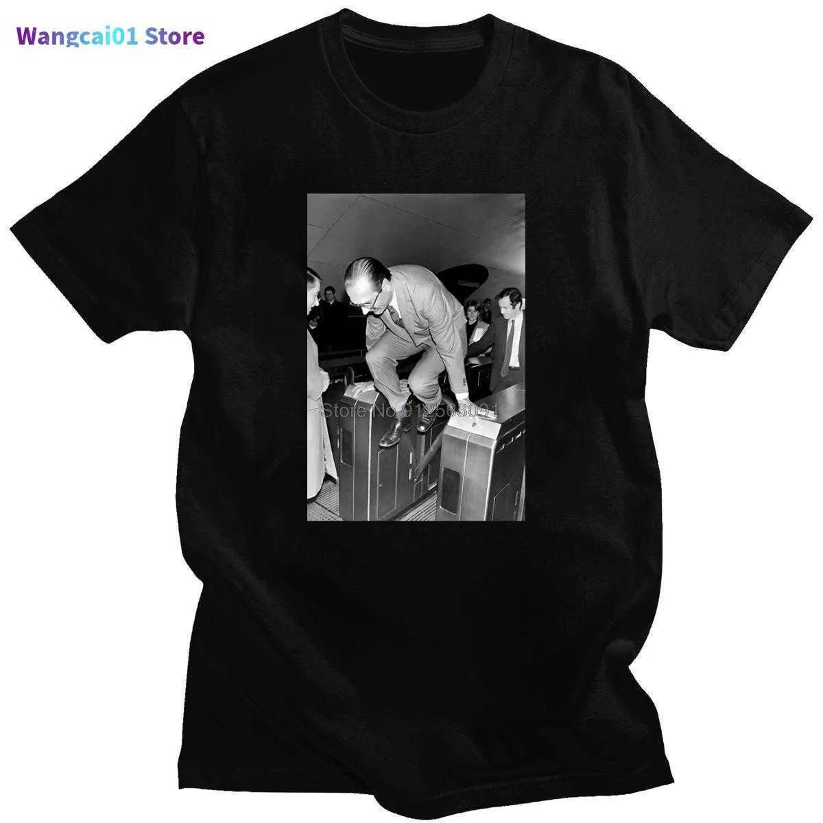 T-shirty męskie Jacques Chirac yo rap hip hop metro tryb harajuku zabawny druk za okrągłe szyję letnie topy bawełniane casual man T-shirt 0228H23