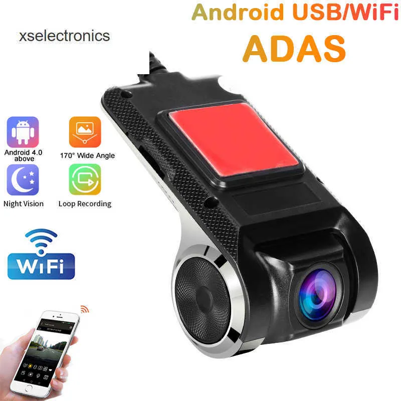 Atualizar novo ADAS 1080p Dash Cam DVR Dash Câmera Carro USB/WiFi Dash Cam Android Loop Gravador Dash Cam Night Version Parts Car DVR