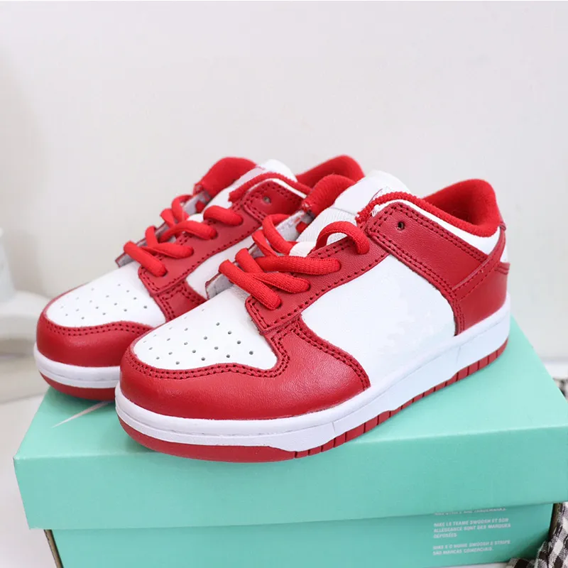 2023 Kids Shoes Sneakers Boy Girl Sports Black White Chunky Low Cows Red Green Grass Trainers Boys and Girls Athletic Outdoor Walking Children Eur 25-35