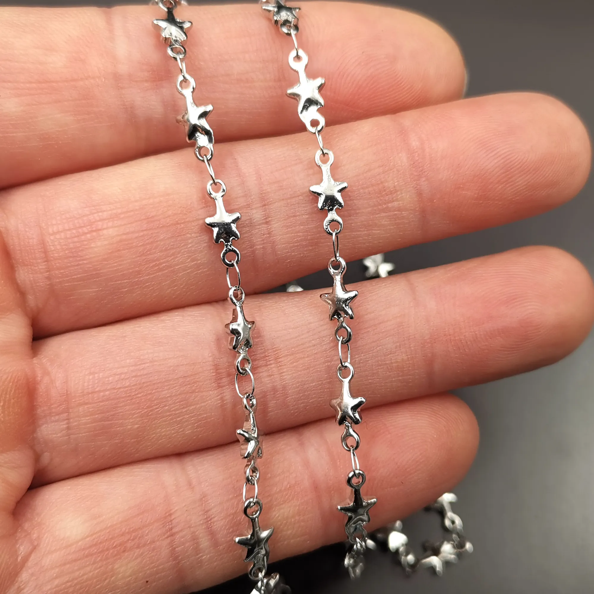 5 metre lot takı bulguları zincirleri 5mm yıldız kaynaklı bağlantı zinciri el yapımı zincirler paslanmaz çelik diy kolye kadınlar için mücevher işaretleme