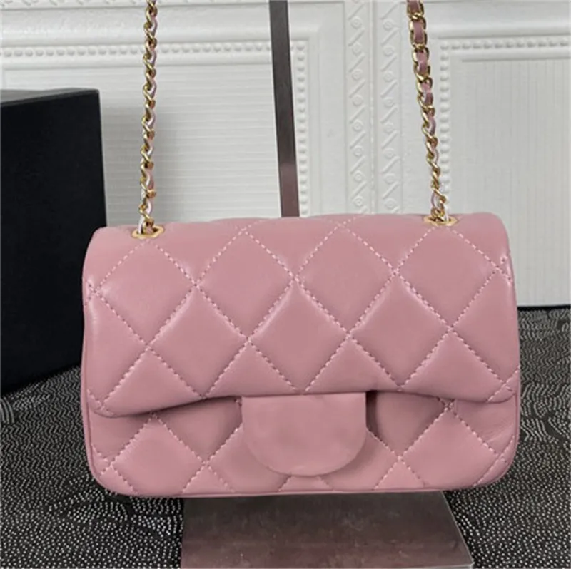 Top-Designer-Taschen, individuelle Luxus-Markenhandtasche, herzförmige Kette, Damentasche, Leder, Goldkette, Umhängetasche, Schwarz und Weiß, Rosa, 2023