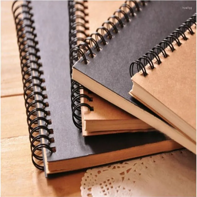 Skissbok Dagbok för att rita målning Graffiti Soft Cover Black Paper Notepad Notebook Office School Supplies