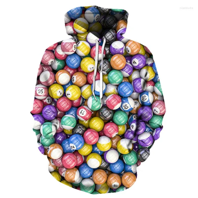 Heren hoodies biljart 3d geprinte mannen vrouwen capuchon sweatshirts Harajuku pullover pocket jassen merkkwaliteit outparden tracksuit vol