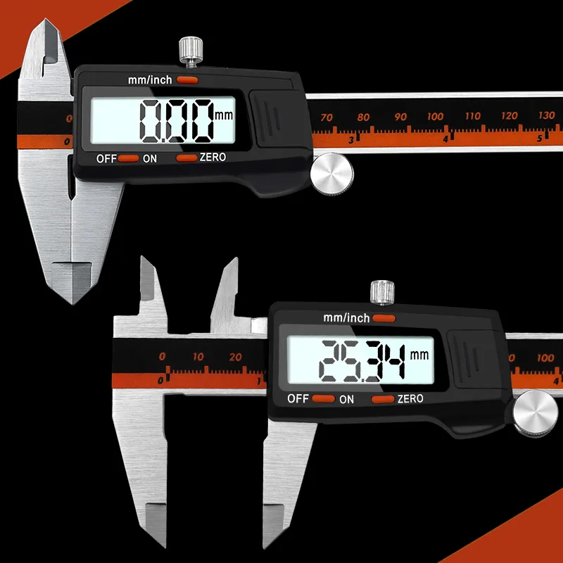 150 Mm-Es Rozsdamentes Acél Digitális Vernier Caliper Ruler Mélység