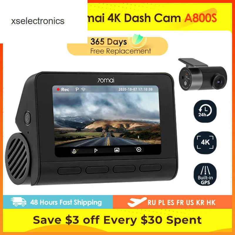 UPDATE 70MAI 4K DASH CAM 2022 Uppgraderad version A800S Vehicle DVR Car Video Recorder GPS ADAS SONY IMX415 140FOV 24H Parkeringsmonitor Bil DVR