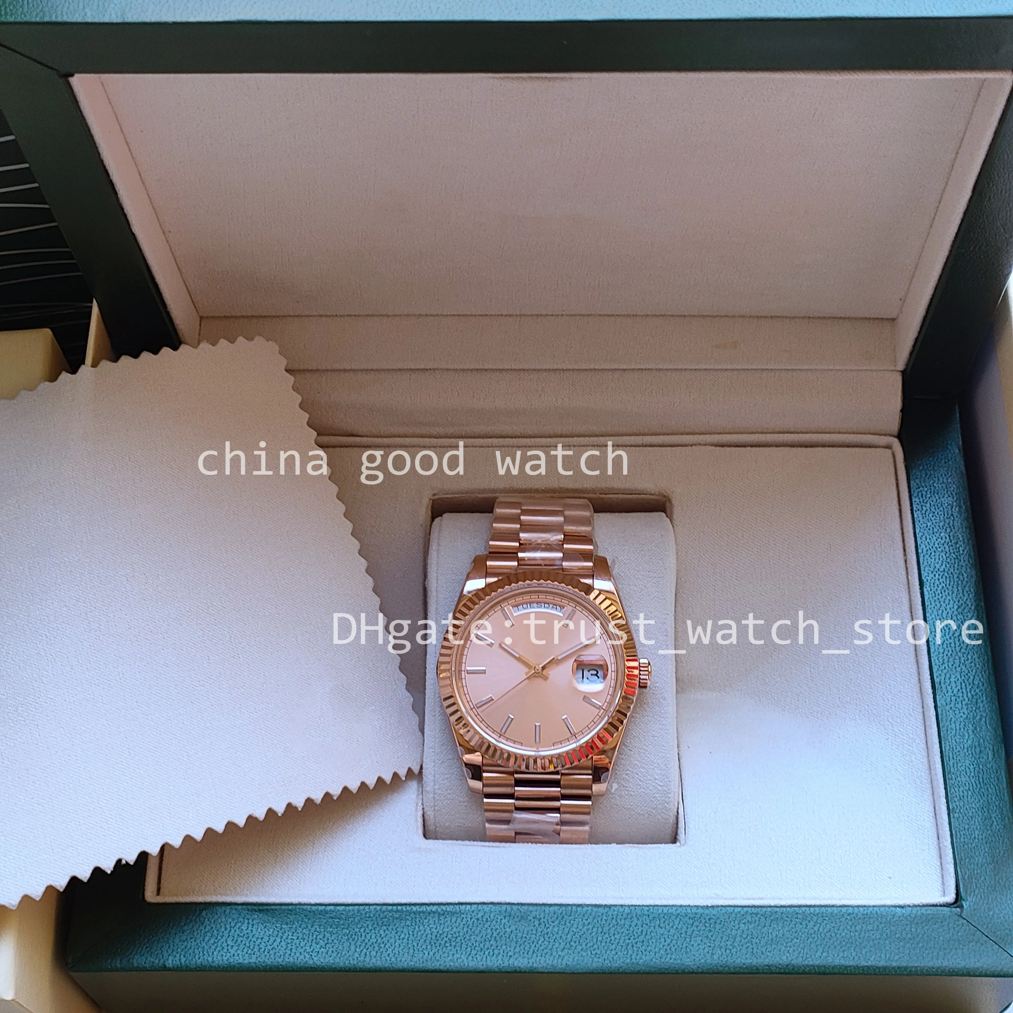 14 لون رجال الساعات الرجال مشاهدة BPF Champagne Green Automatic 2813 Movement BP Everose Time Date Rose Gold Crystal Chocolate BP Vactory Wristory Box Original