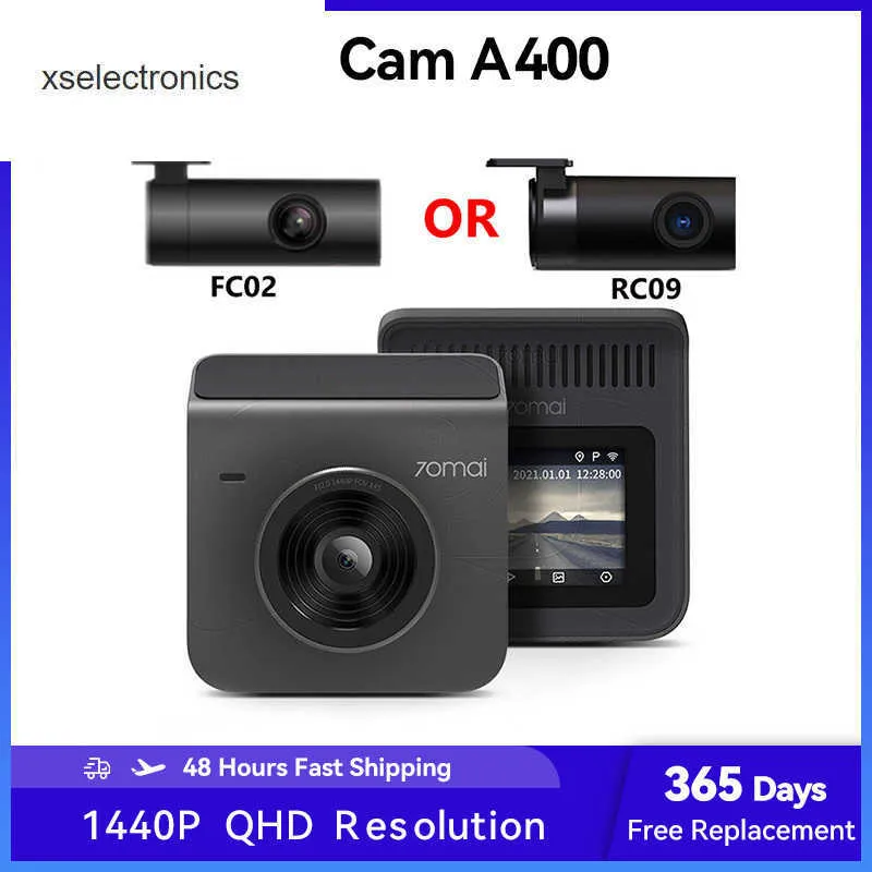 Mise à jour 70mai A400 Dash Cam résolution 1440P enregistreur de voiture 70mai voiture DVR double canal avant et arrière caméra de vue APP contrôle 145 FOV DVR voiture DVR