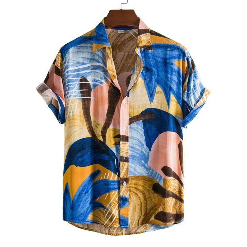 Casual shirts voor heren topverkoop product in 2022 Casual bloemen strandhemd zomer nieuwe heren shortsleeveved shirt herenkleding z0224