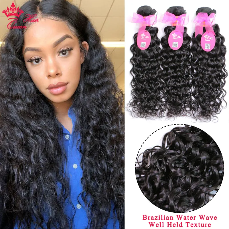 New Arrival Brazilian Virgin Human Hair Bundles Deal Water Wave Human Raw Hair Bundle Double Weft Weaving Queen Hair Official Store