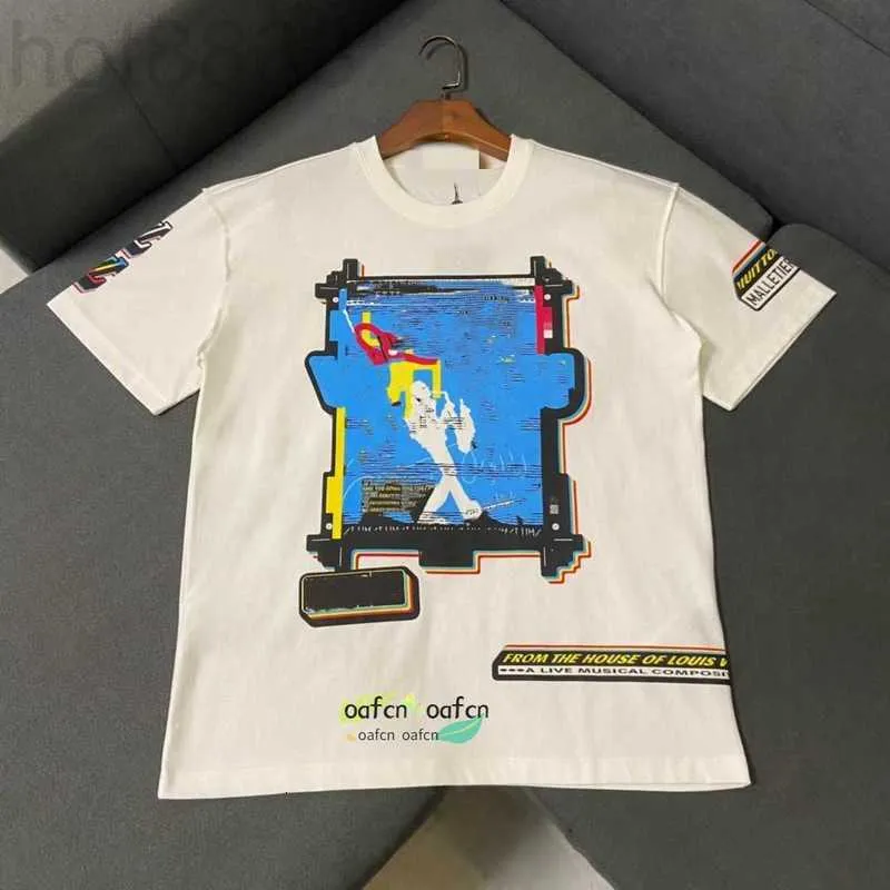 Erkek Tişörtler Tasarımcı T-Shirt Kadınlar Gökkuşağı Mektubu Baskı Kısa Kollu Yaz Gömlek Gevşek Polo Asya Boyut M-3XL JHVL
