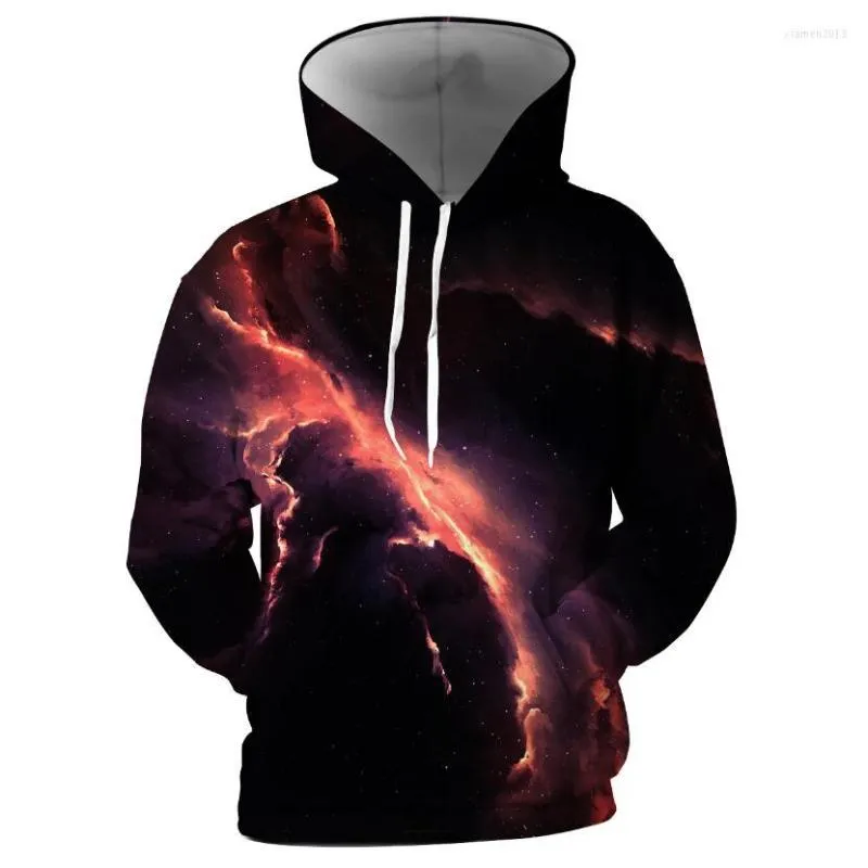 Herrtröjor kissqiqi män hoodie tröja stjärnhimmel färgglad 3d hooded mode harajuku casual tröjor kläder storlek s-5xl