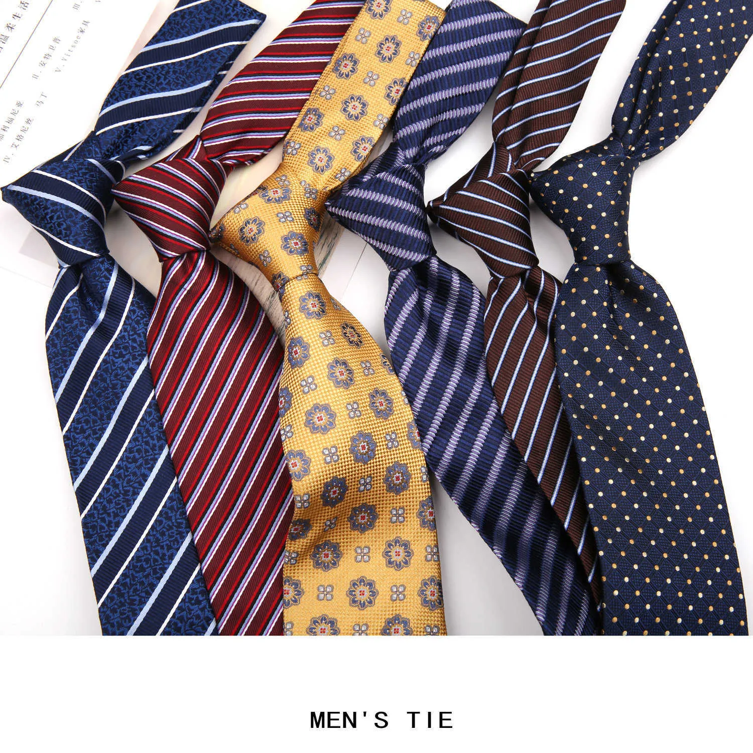 Coloque de 8cm de seda adulto de 8cm de seda para homens ternos de casamento laços de pescoço retro listrado corbatas gravata gentleman gravatas tie j230227