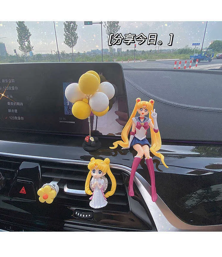 Decorations Car Accessories Anime Sailor Moon Beautiful Girl Action Figure  Ornaments Balloon Auto Interior Air Outlet Decoration Girls Gifts R230228  From Us_new_hampshire, $20.54