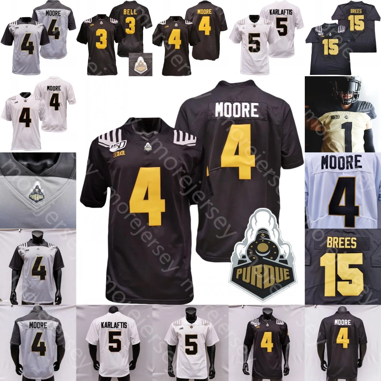 Nova camisa de futebol Purdue Boilermakers Jersey de futebol NCAA College Drew Brees Aidan O'Connell King Doerue Jones Jefferson Humpich Cam Allen Moore Bell Karlaft