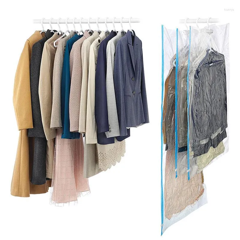 Storage Bags Hanging Vacuum Space Saver For Clothes Saving Garment Hanger Organizer Seal Bag Suit