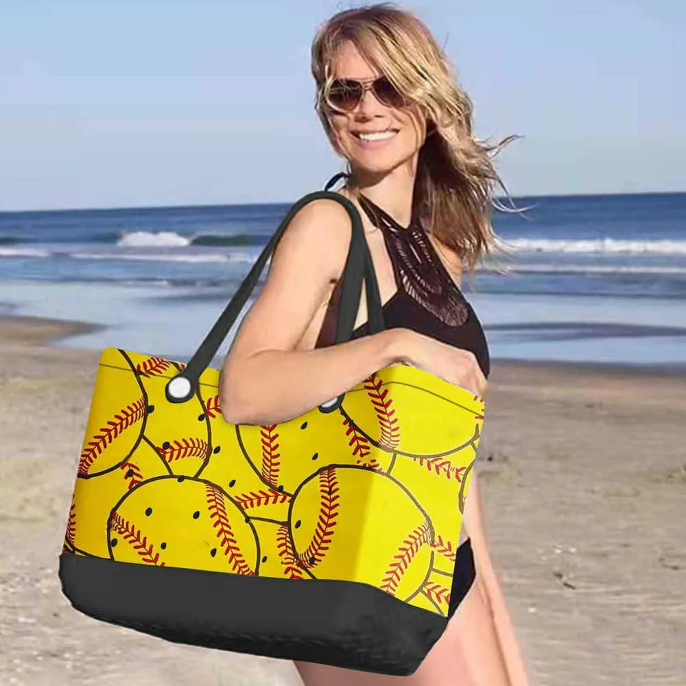 Sacs de plage Grand Sac De Plage D'été EVA Panier Femmes Silicon Beach Sac Fourre-Tout Avec Des Trous Poche Respirante Shopping Panier De Rangement 0228