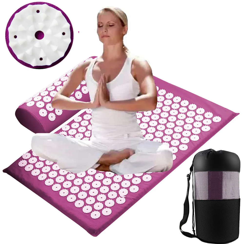 Back Massager Massage Cushion Acupuncture mat Relieve Stress Back Body Pain Spike Acupressure Massager Mat 230227_voghion.com