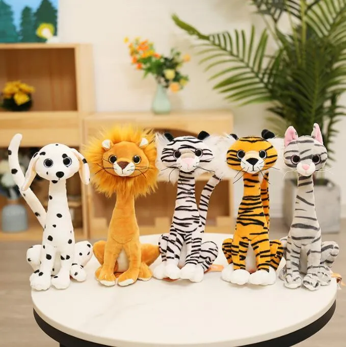 Simülasyon Hayvan Bebek Peluş Oyuncaklar Toptan Dış Ticaret Aslan Köpek Bebek Tiger Yavru Kedi Bebek