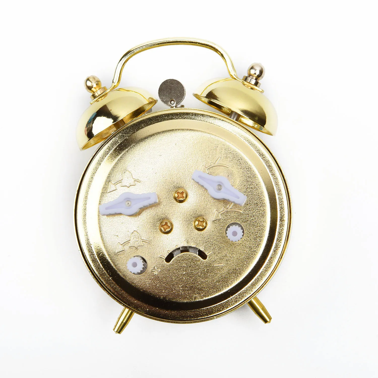 Desk Table Clocks Horseshoe Mechanical Gold Alarm Manual Wind Up Vintage Metal Cute For Home 230228