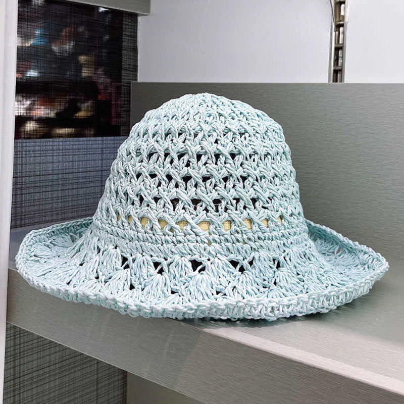 Chapeaux à large bord pliable à large bord Floppy Cloche chapeau de soleil en paille chapeau de plage d'été pour femmes fille G230227