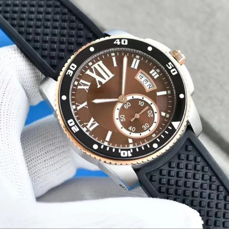 Orologio meccanico automatico da uomo 42MM cinturino in caucciù designer zaffiro impermeabile casual classico orologio da polso montre de luxe