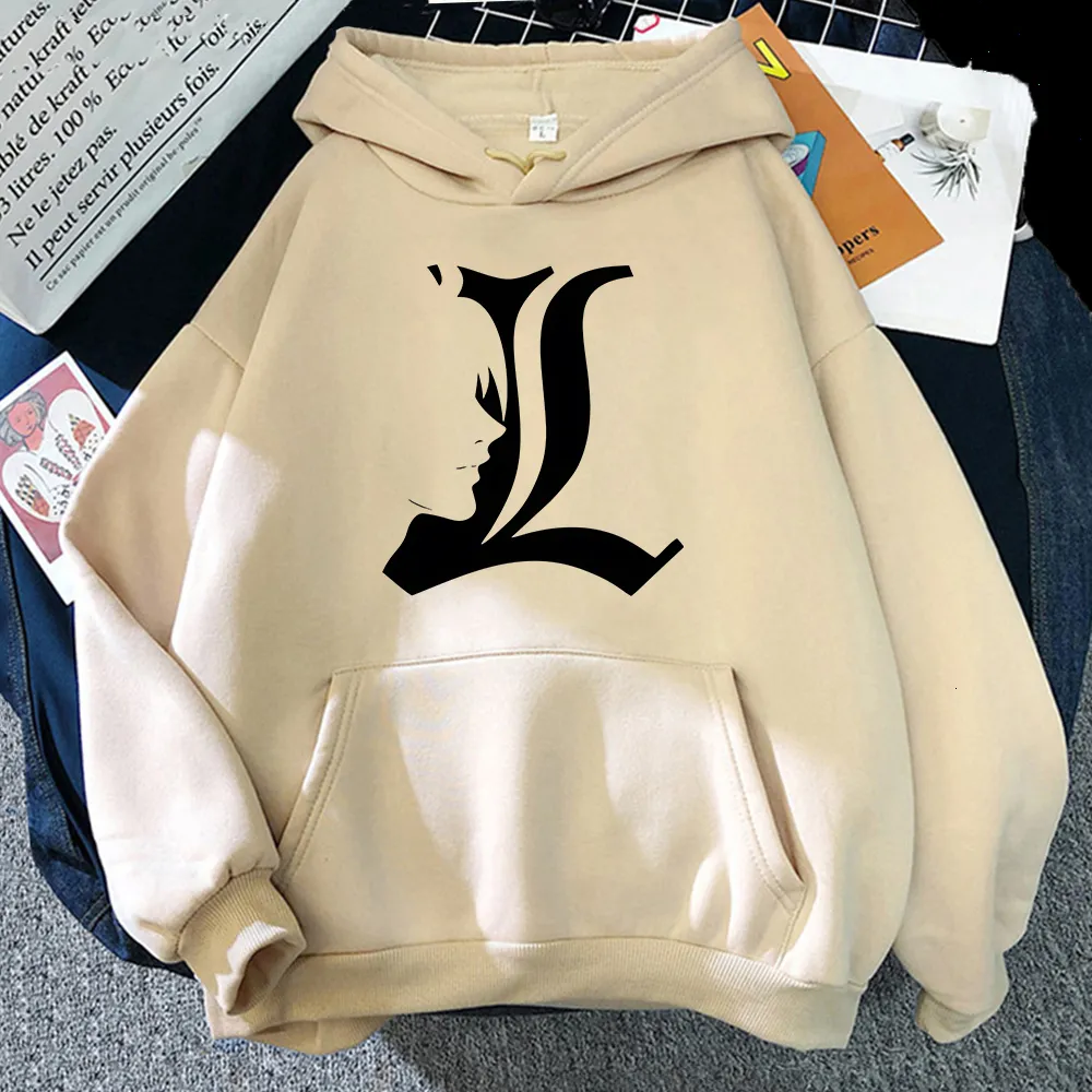 Damen Zweiteilige Hose Japan Anime DEATH NOTE Hoodie Sportbekleidung Langarm Fleece Sweatshirt Manga Cosplay Hoodies Streetwear Harajuku Kleidung Winter 230227