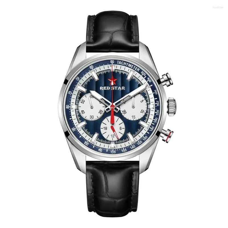 Orologi da polso SEAKOSS RED STAR Pilots Cronografo da uomo 1963 Seagull ST19 Movimento a carica manuale Sport Mens Orologi da polso meccanici Luminosi