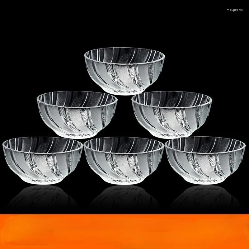 Bowls Creative Transparent Glass Table Boary Bowl Set 6-Piece Heat-resistent Home Dessert Salad Kitchen Rice