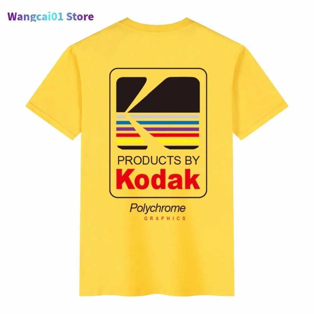 Herr t-shirts 2019 sommar män kvinnor tee ins korea retro lös vild kodak tter kortseverad kodak 100% bomull t shirt hip hop män topps 0301H23