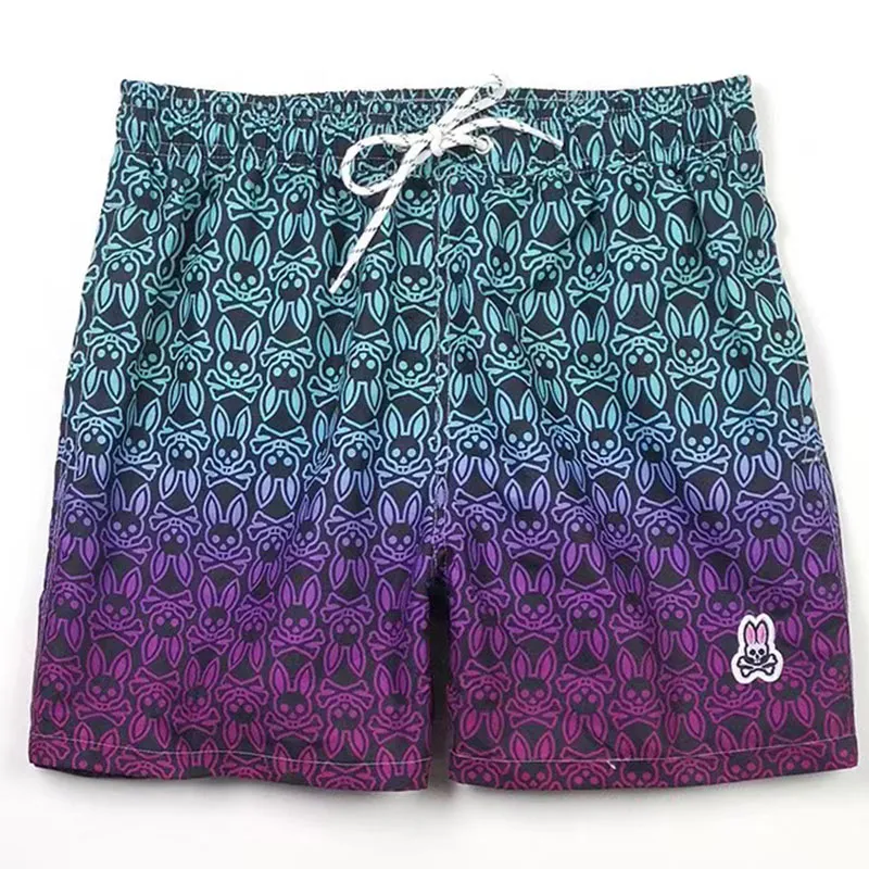 Męskie spodnie plażowe Skull Rabbit Psycho Bunny Surf Shorts Szybkie suche europejskie i amerykańskie styl264L