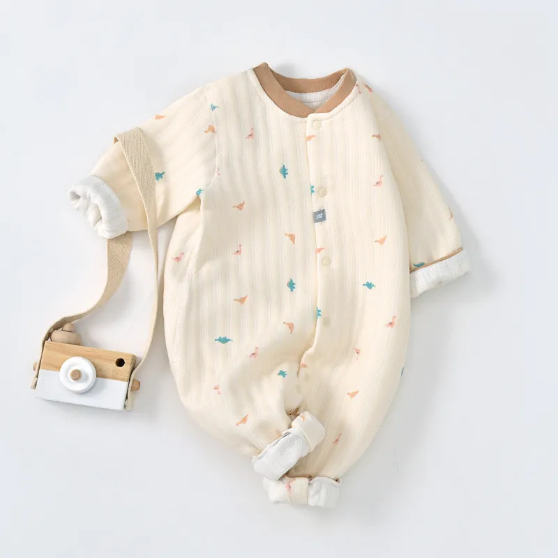 Tulumlar Sonbahar Bebek Romper Giysileri Sıcak erkek bebek kız tulumlar kalınlaşmış tek parçalar ropa bebe dış giyim pamuk doğumlu kıyafetler 3 12 ay 230228