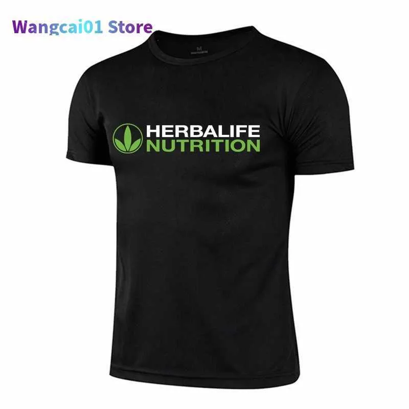 T-shirt da uomo Fitness Uomo Poliestere Short Seve Casual Sport Allenamento Allenamento Running Tee Herbalife Nutrition Camicie Quick Dry Breathab 0228H23