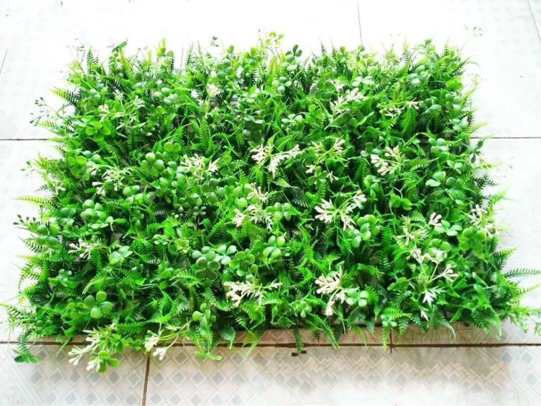 Fleurs décoratives 40 60 CM Diy Gazon Artificiel Jardin Décor Plantes Herbe Mur Verdure Aménagement Paysager Pelouse Carrée Feuilles D'eucalyptus