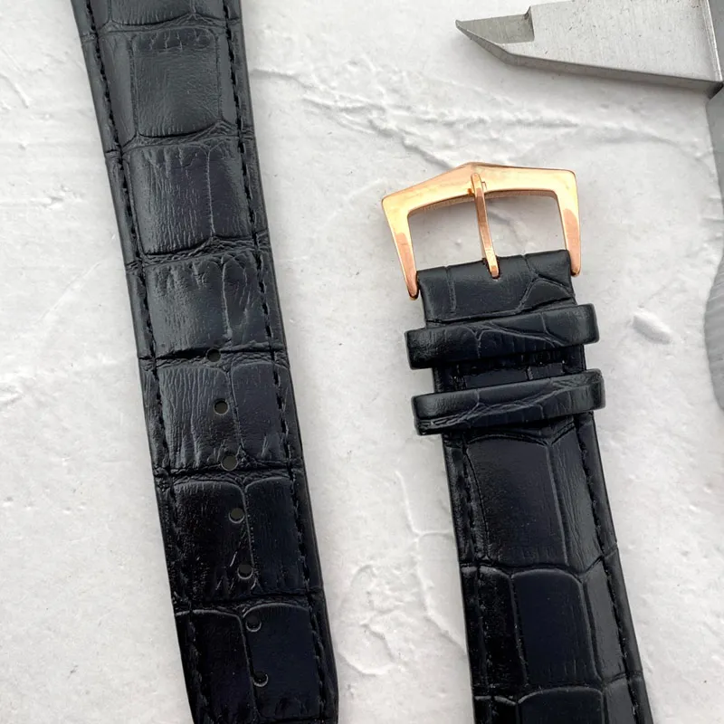 Mode luxe mens montre mécanique mouvement automatique phase de lune montre-bracelet design Top marque bracelet en cuir véritable montres pour hommes fête des pères cadeau de noël