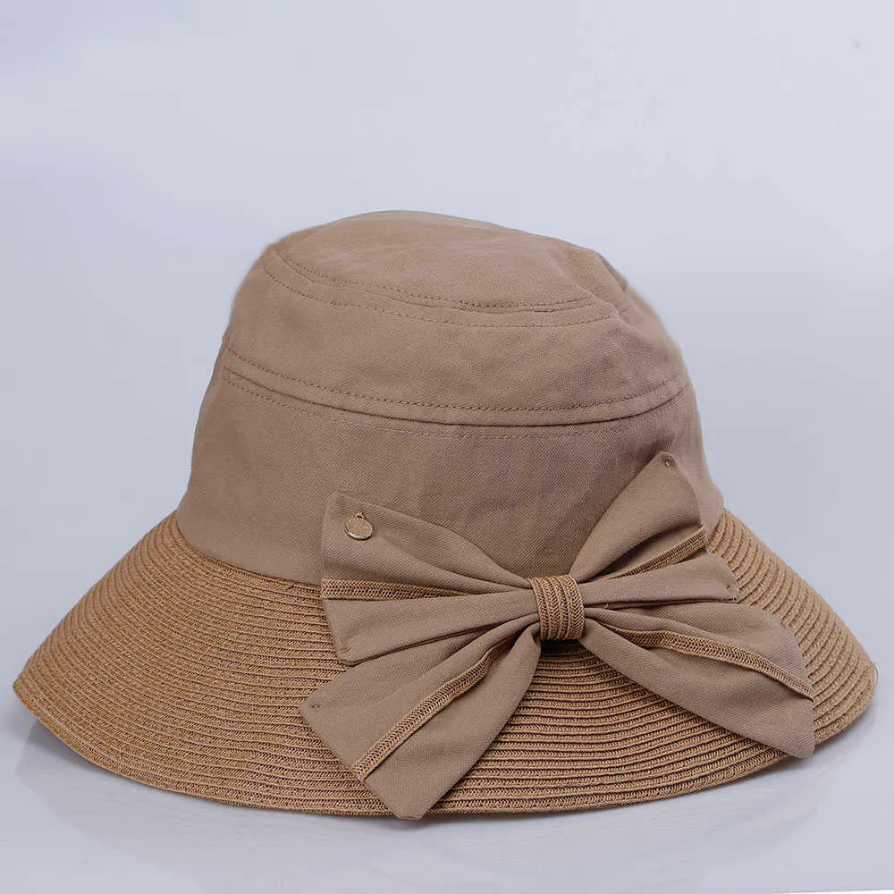 Wide Brim Hats 2022 NEW Womens straw Hats Panamas UV Protection Sun Visor Beach Hats fashion Visors Foldable Female patch Bow Hat caps girl cap G230227