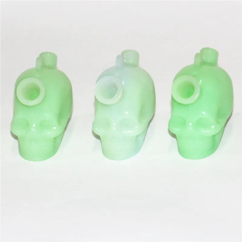 Lueur dans l'obscurité Martian Blunt Bubbler Hookah Mini Bongs Pipes à eau Petit tuyau Silicone Fumer Bubbler