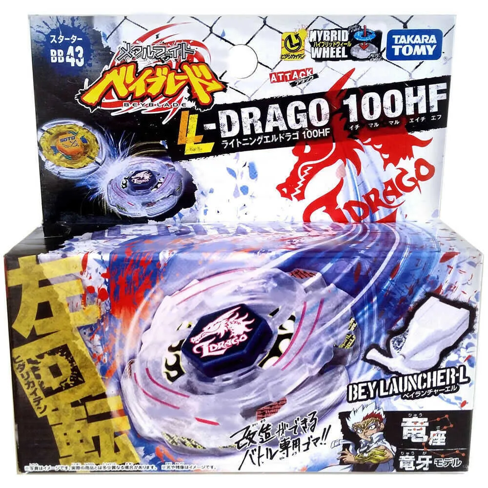 4D Beyblades Set Pemula Takara Tomy Lightning Ldrago 100HF Beyblade