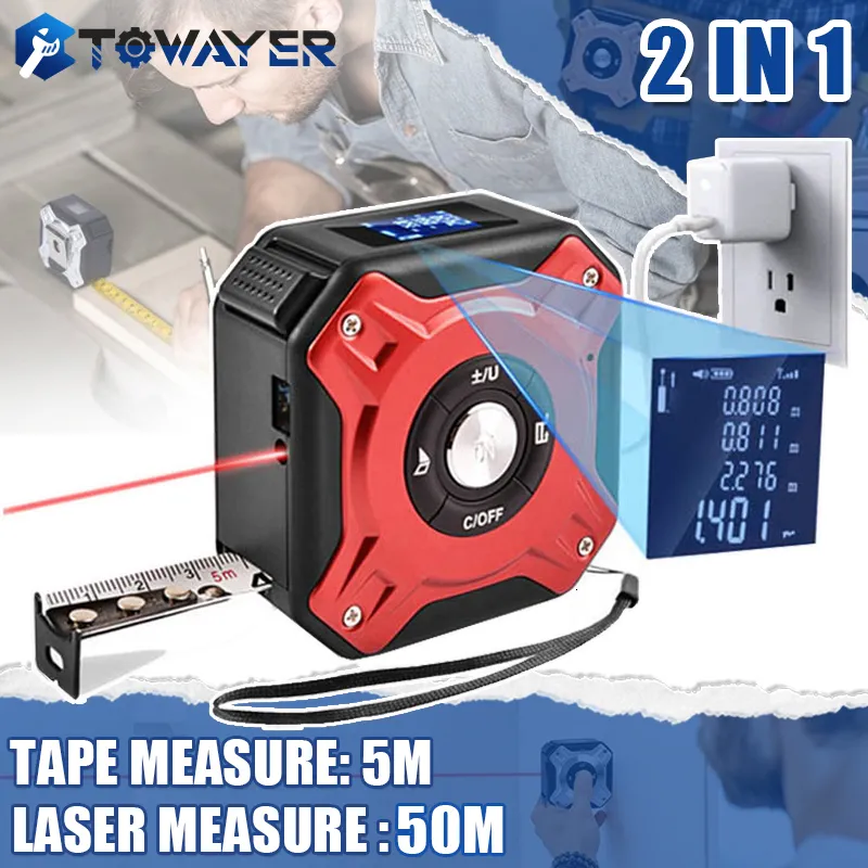 Rubans à mesurer Mesure laser Distancemètre Métro Télémètre Outils de construction Roulette Instruments de mesure 230227