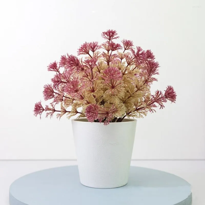 Fleurs décoratives belle plante verte artificielle légère Non flétrie facile à entretenir Simulation en pot décor à la maison