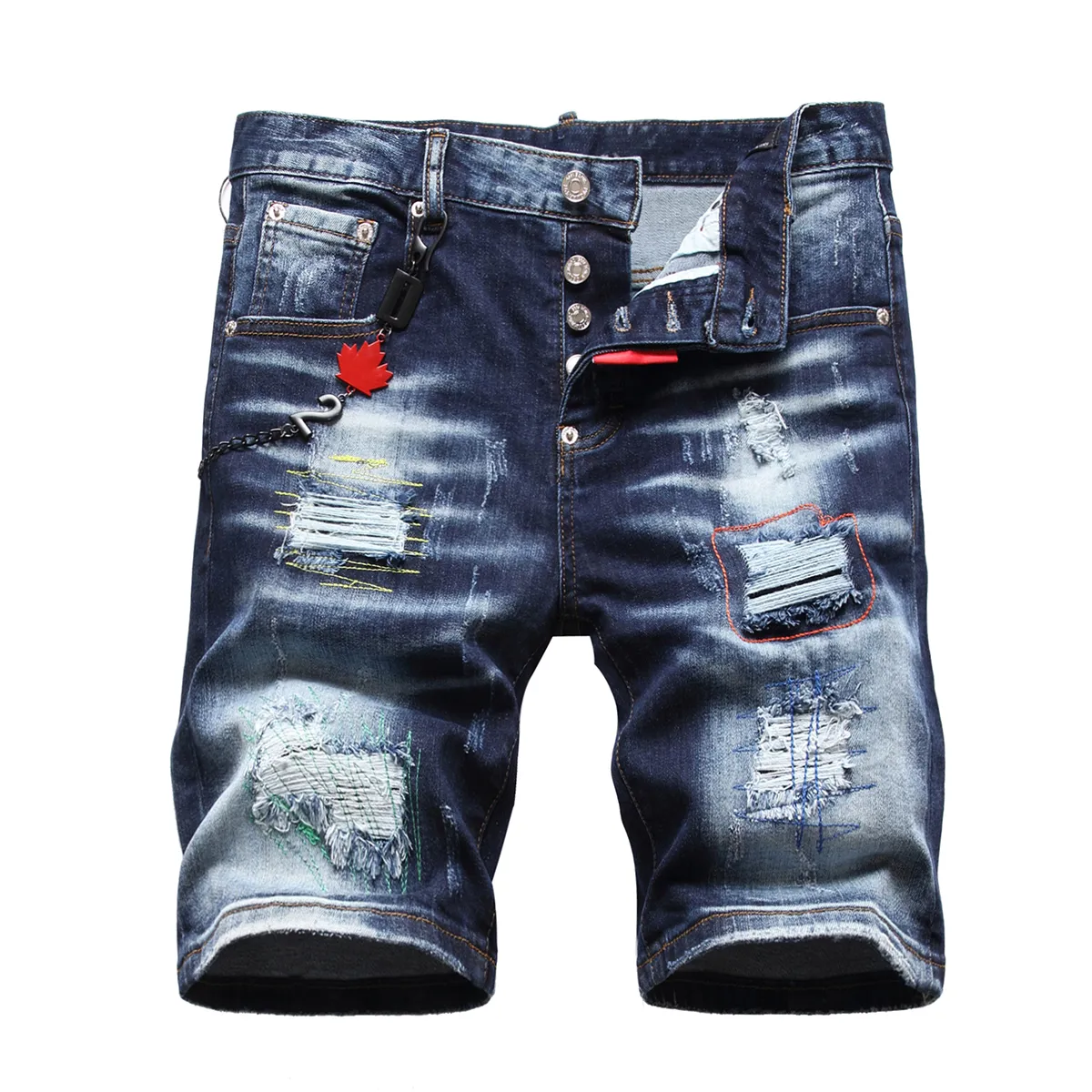 TR APSTAR DSQ Cool Guy kurze Herrenjeans Hip Hop Rock Moto Distressed Denim Biker DSQ sommerblaue Jeans kurz 1119