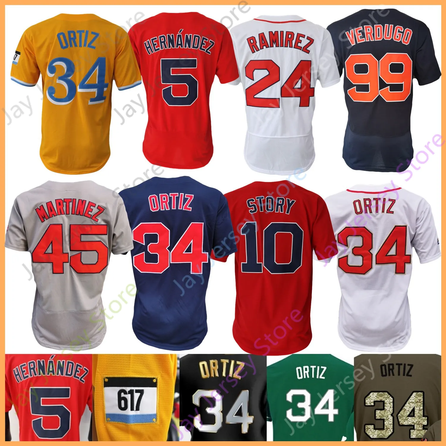 Maglia da baseball Manny Ramirez Nomar Garciaparra Pedro Martinez Varitek Jansen Wakefield Youkilis Pedroia Damon Williams Boggs Fisk Schilling Yastrzemski