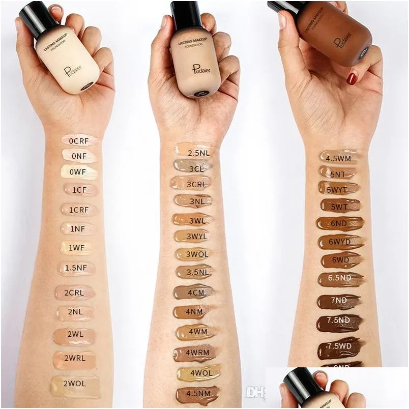 Foundation pudaier 40 ml matt makeup kräm för ansikte professionell döljande smink tonal bas hög erage vätska långlastande drop de dhesb