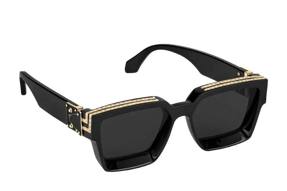 Fashion Classic 0523 Солнцезащитные очки для мужчин Металлический квадратный золотой рамка UV400 Unisex Vintage Style Отношение солнцезащитные очки защита очки