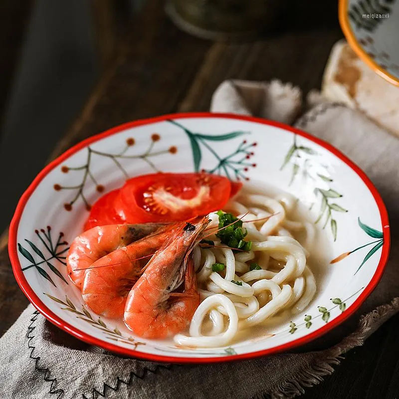 Skålar japansk tecknad keramik söt djur frukt skål soppa nudlar kreativa söta sallad ramen