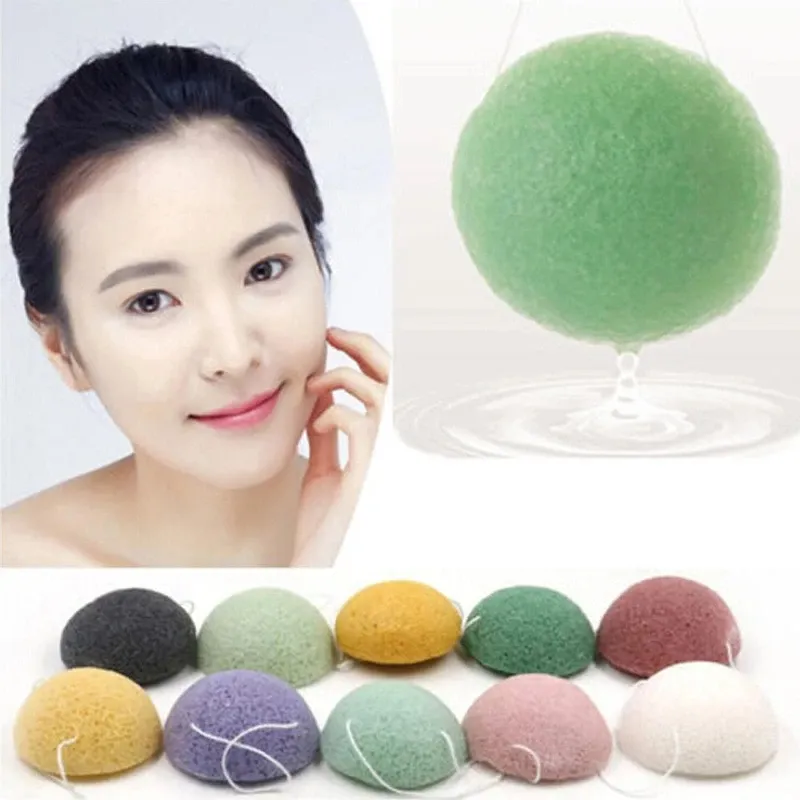 Puff Natural Cleanse Exfoliator Puff Face Cleaning Sponge Round Form Konjac Face Washing Sponge Facial Tool