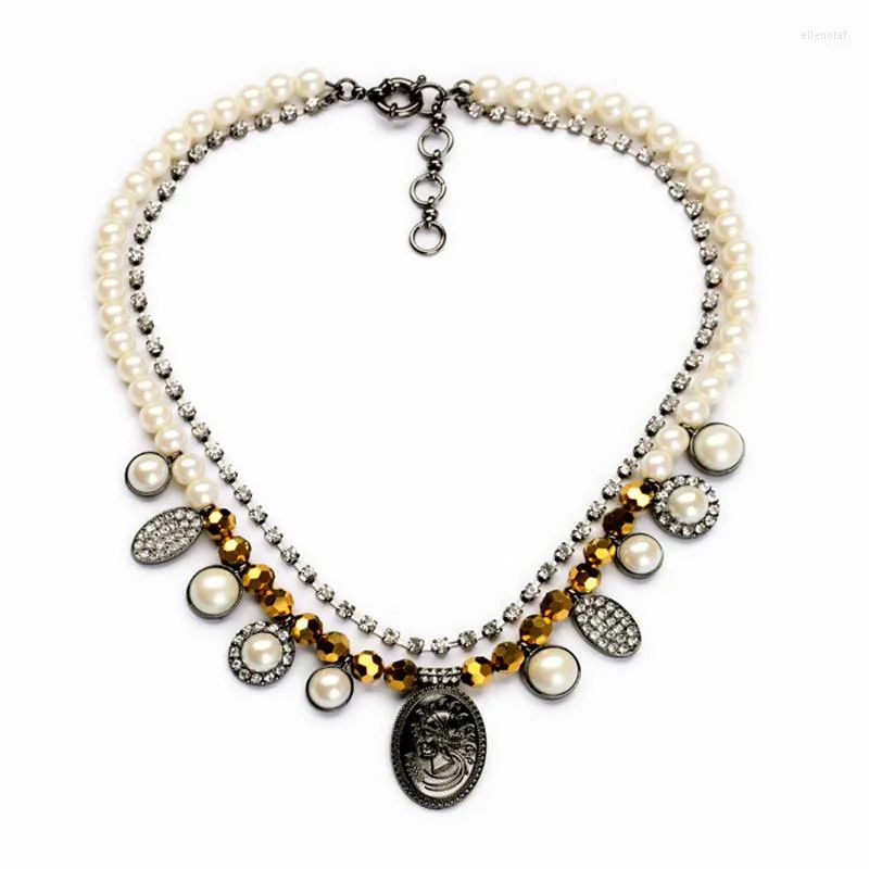 Ras du cou strass simulé perle perlée chaîne Maxi collier mixte charme mode femmes accessoires