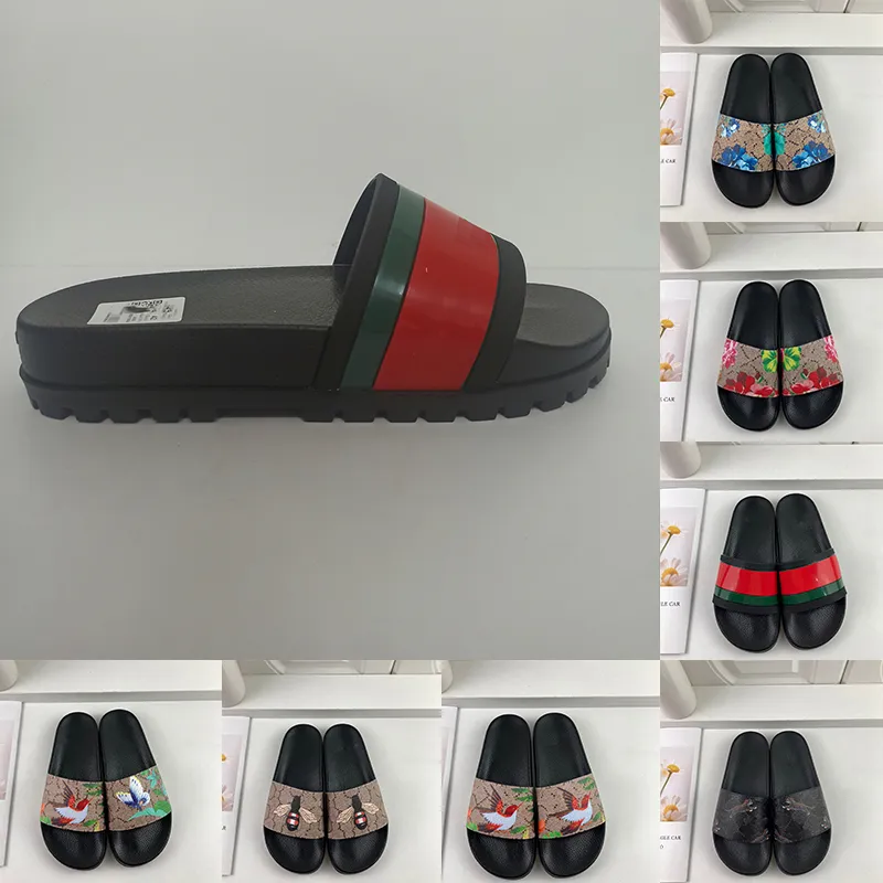 Große Größe 36-48 Hausschuhe für Männer und Frauen, Designer-Slides, florale Pantoufle-Flats, Stickerei, Leder, Gummi, Zahnradsohle, modische Sommer-Slipper, Sliders, Dhgate-Strandschuhe