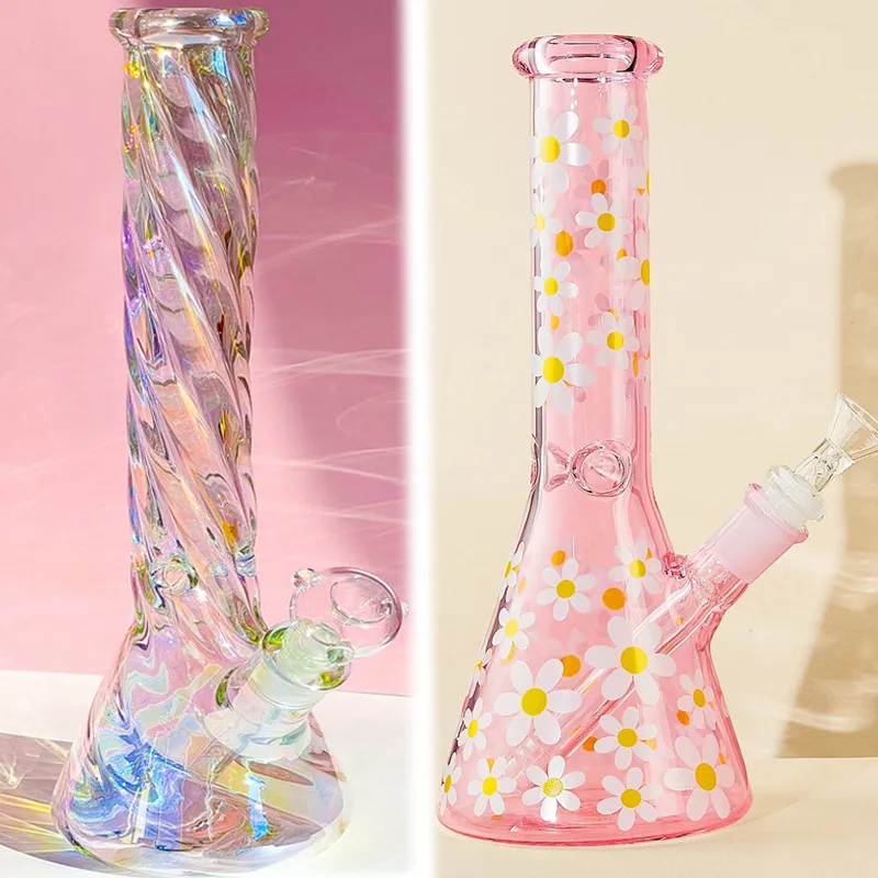 Vasos grandes Daisy Bong Hookahs Fumar Waterpipes Beaker Heady Glass Bubbler Water Bongs Downstem con un tazón de 14 mm