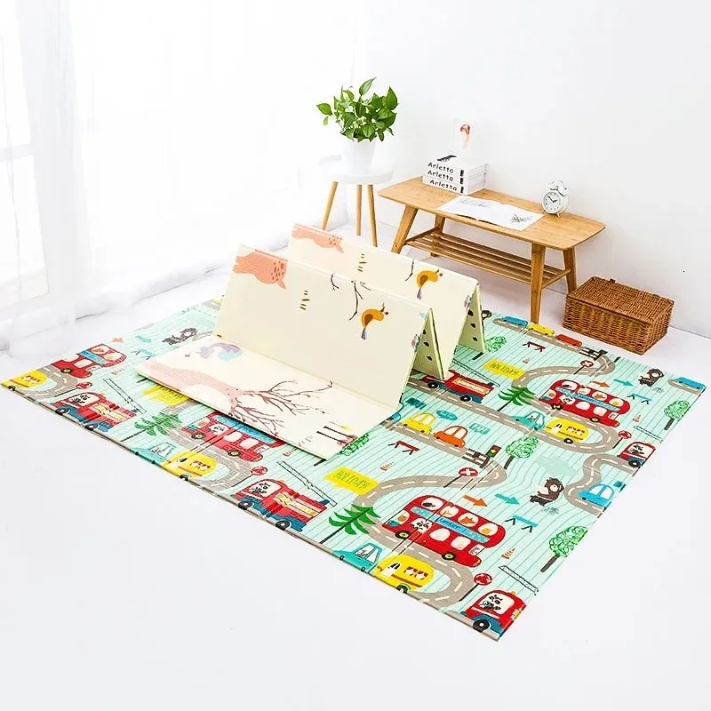 Spielen Sie Mats Kinderpädagogische Spielzeuge XPE Falten Sie Babyspiel -Matten -Spielzeug für Kinder Teppichklettern Gymnastik Game Road Pad Wohnzimmer Home Matte 230227