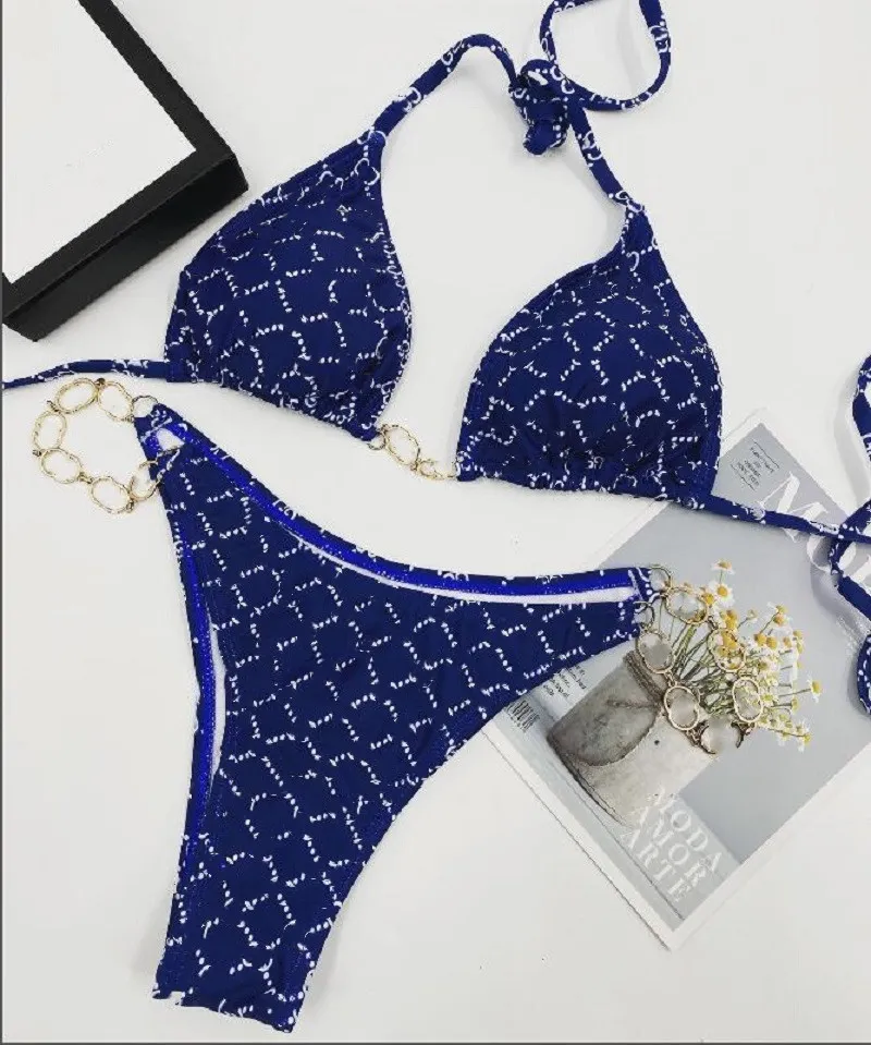 Di Bikini A Due Pezzi Designer Femminile, Stampa A Lettere